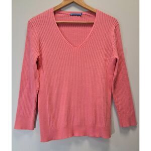 j McLaughlin womens large soft modal sweater coral pink lightweight